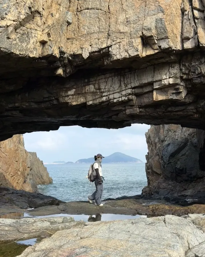 Original photo taken inside a sea cave