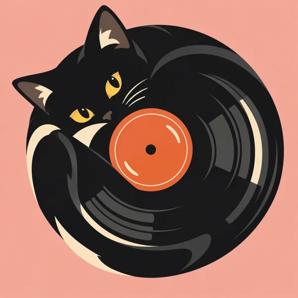 Black Cat Vinyl Record design
