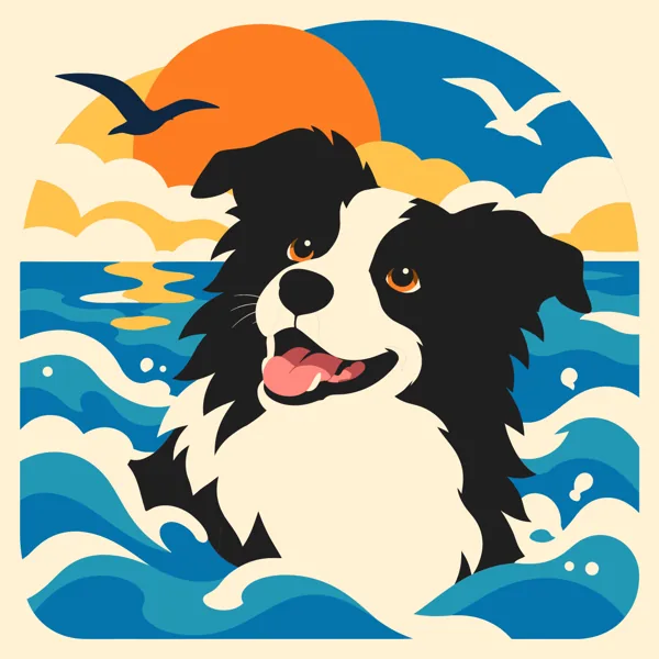 Border Collie Waves design