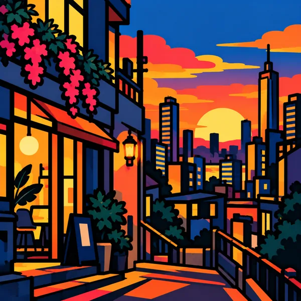 City Street Sunset design