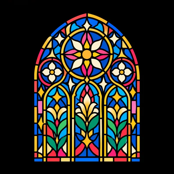Floral Stained Glass Window design