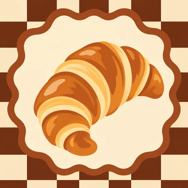 Golden Baked Croissant design