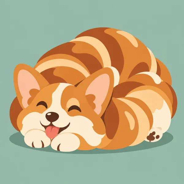 Happy Sleeping Corgi design