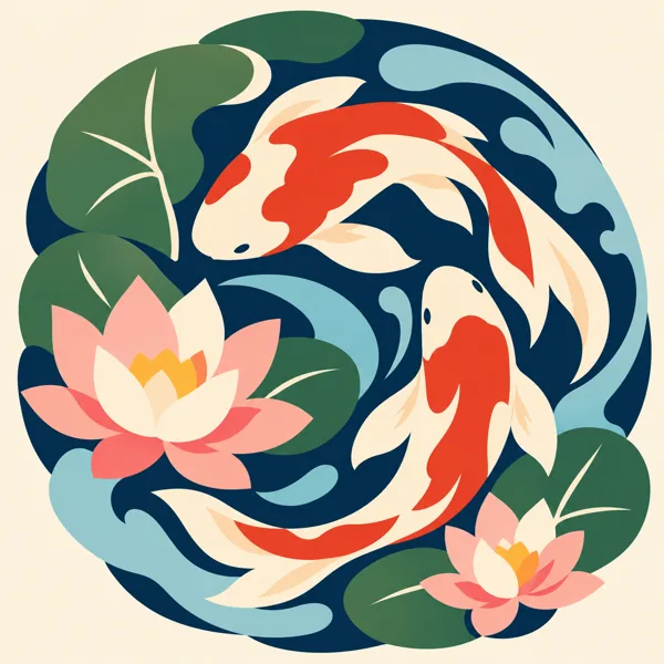 Koi Fish Lotus Pond design