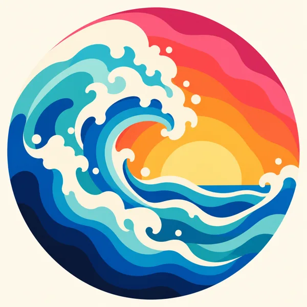 Ocean Wave Sunset design