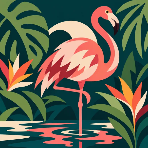 Pink Flamingo Standing design