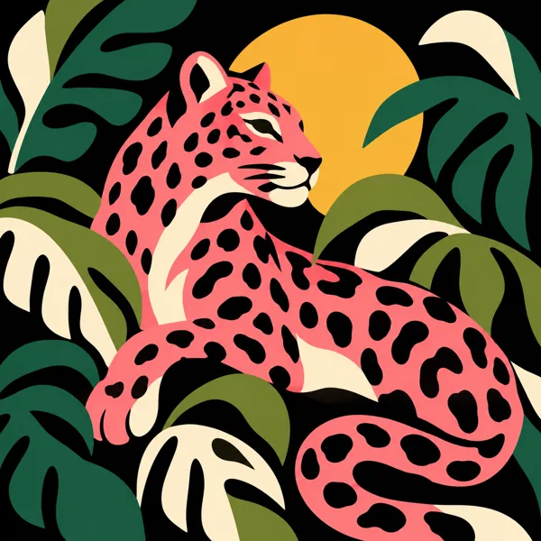 Pink Spotted Jungle Cat design
