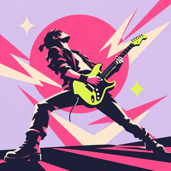 Rock Guitarist Pop Art design