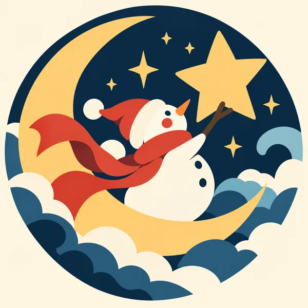 Snowman on the Moon design