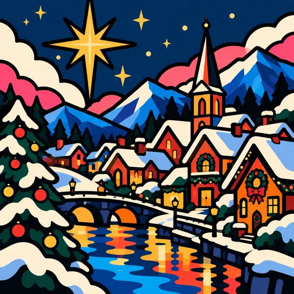 Snowy Christmas Village design