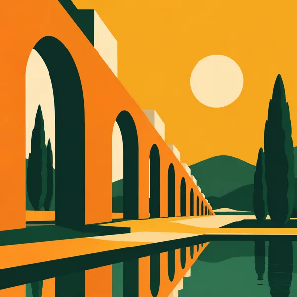 Sunset Arched Bridge design