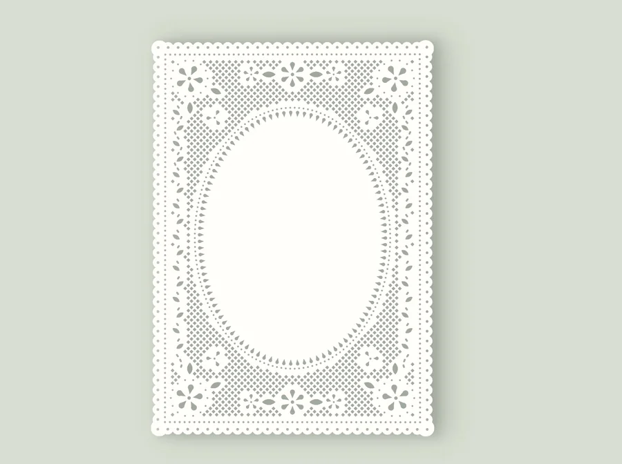 Layer view of the floral lace frame template