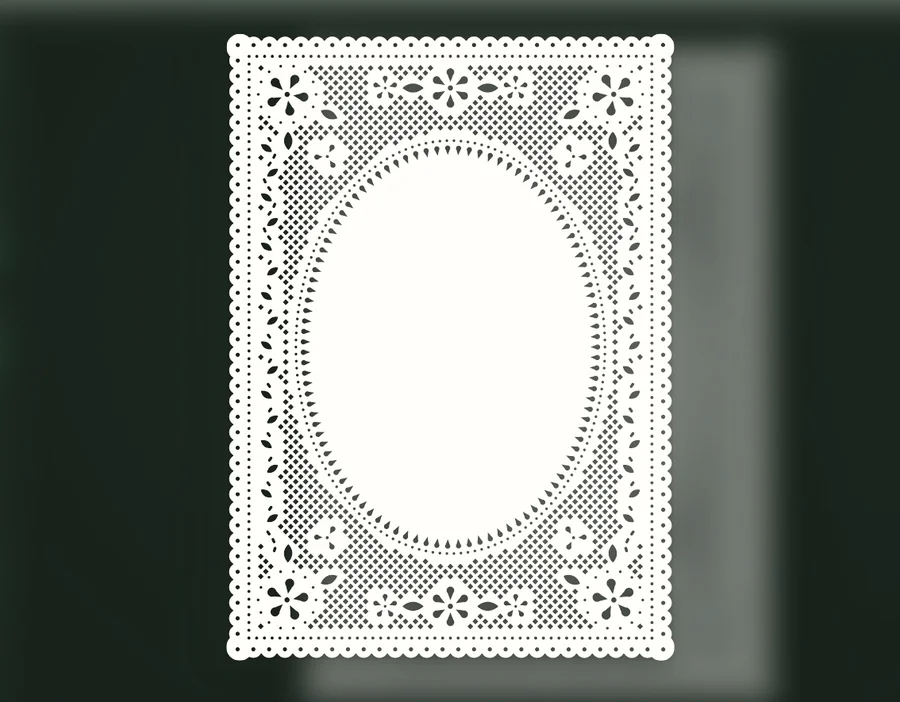 Finished floral paper lace frame